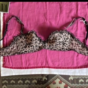NWOT Chantal Thomass, French lingerie designer-pink/black lace bustier bra